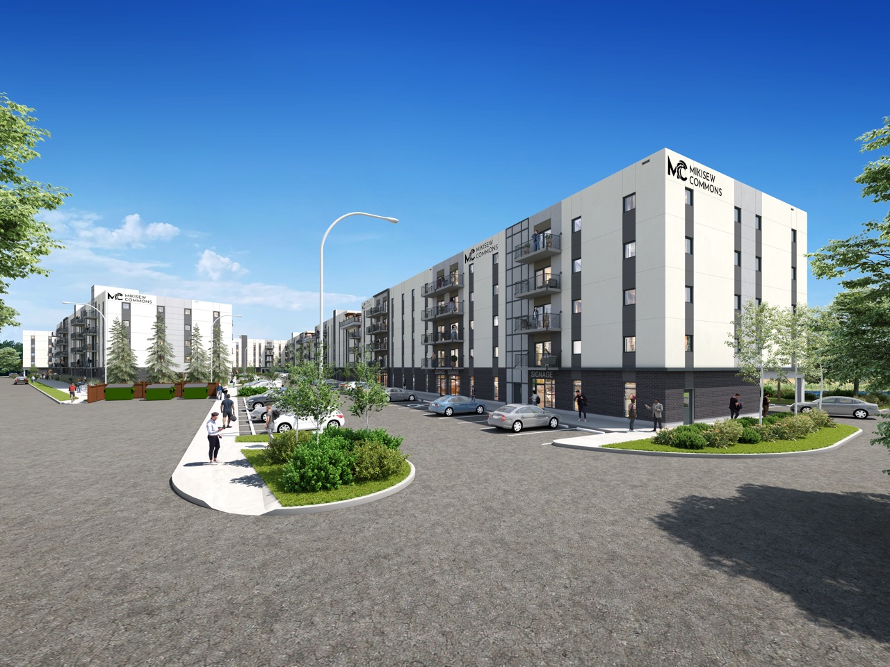 Open, green surroundings, Mikisew Commons rendering